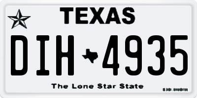 TX license plate DIH4935