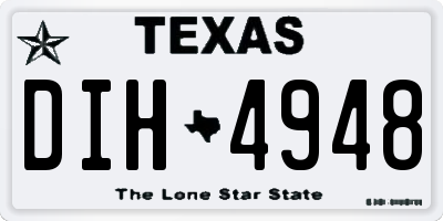 TX license plate DIH4948
