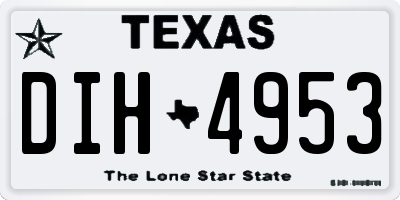 TX license plate DIH4953