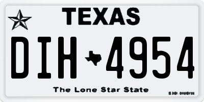 TX license plate DIH4954