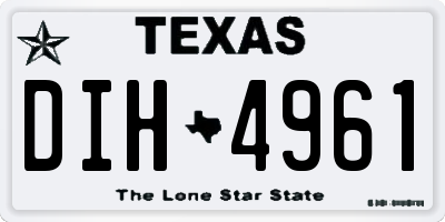 TX license plate DIH4961