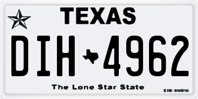 TX license plate DIH4962