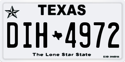 TX license plate DIH4972