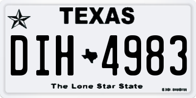 TX license plate DIH4983