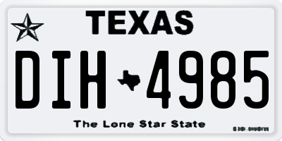 TX license plate DIH4985