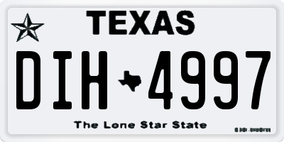 TX license plate DIH4997
