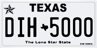 TX license plate DIH5000