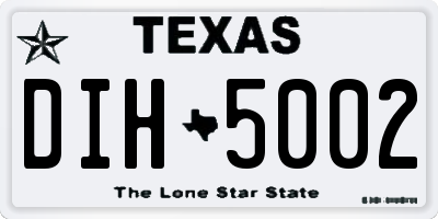 TX license plate DIH5002