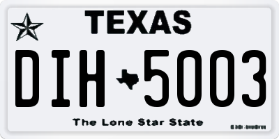 TX license plate DIH5003