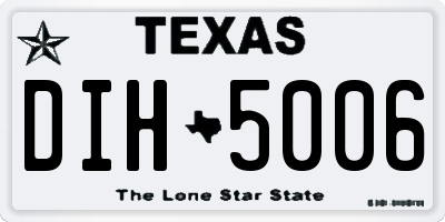 TX license plate DIH5006