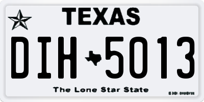 TX license plate DIH5013