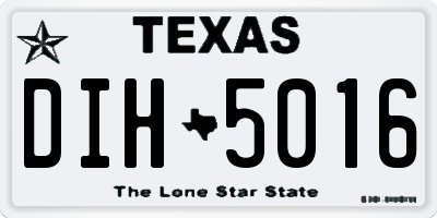 TX license plate DIH5016