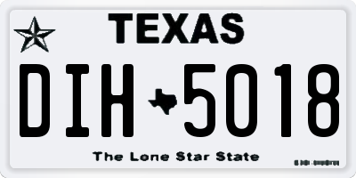 TX license plate DIH5018