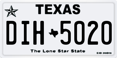 TX license plate DIH5020