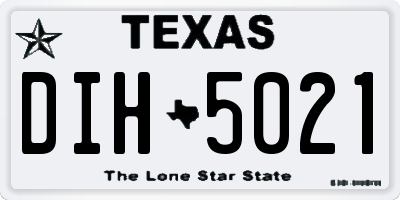 TX license plate DIH5021