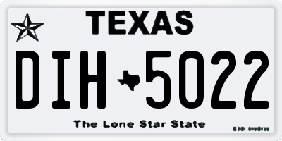 TX license plate DIH5022