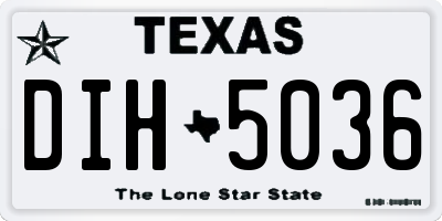 TX license plate DIH5036