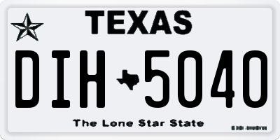 TX license plate DIH5040