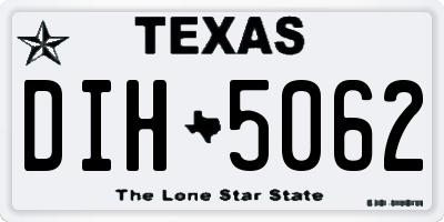 TX license plate DIH5062