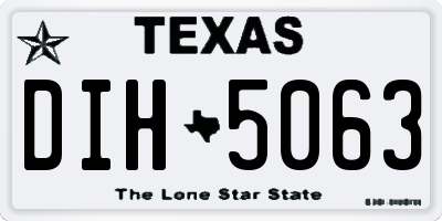 TX license plate DIH5063