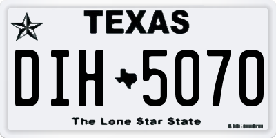 TX license plate DIH5070