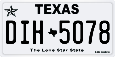 TX license plate DIH5078