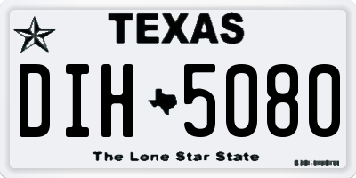 TX license plate DIH5080