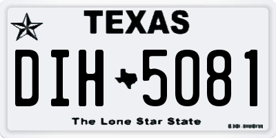 TX license plate DIH5081