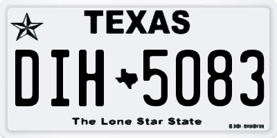 TX license plate DIH5083