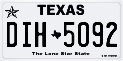 TX license plate DIH5092