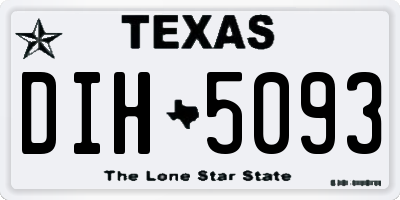 TX license plate DIH5093