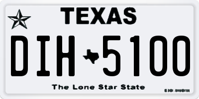 TX license plate DIH5100