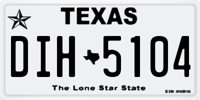 TX license plate DIH5104