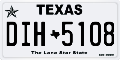 TX license plate DIH5108