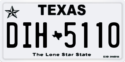 TX license plate DIH5110