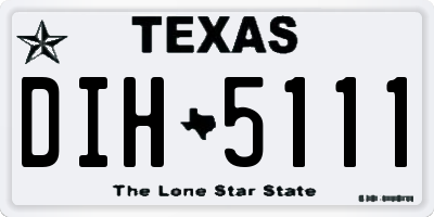 TX license plate DIH5111