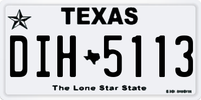 TX license plate DIH5113