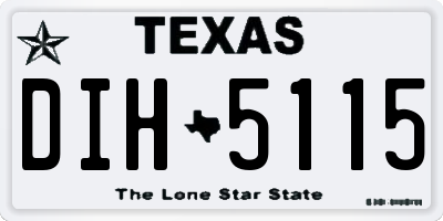 TX license plate DIH5115