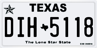 TX license plate DIH5118