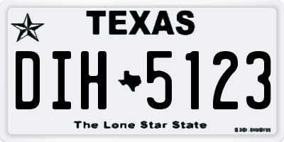 TX license plate DIH5123