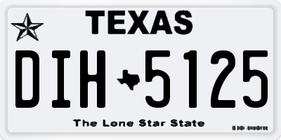 TX license plate DIH5125