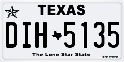 TX license plate DIH5135