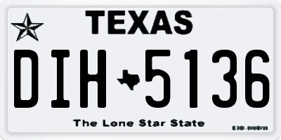 TX license plate DIH5136