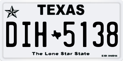 TX license plate DIH5138