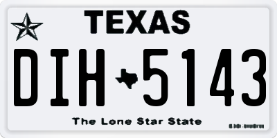 TX license plate DIH5143