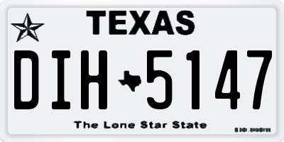 TX license plate DIH5147