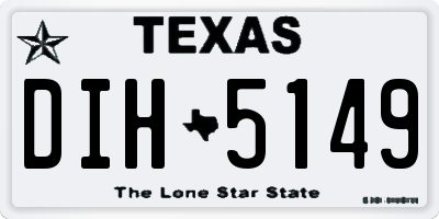 TX license plate DIH5149