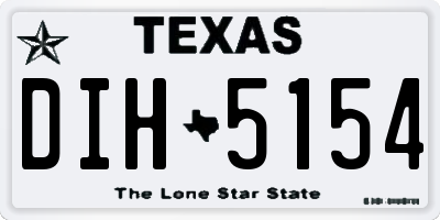 TX license plate DIH5154