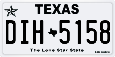 TX license plate DIH5158