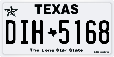 TX license plate DIH5168